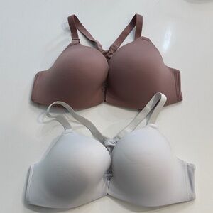 Soma Enbliss Front Close Racerback Bras in White and Mauve. Size 38C
